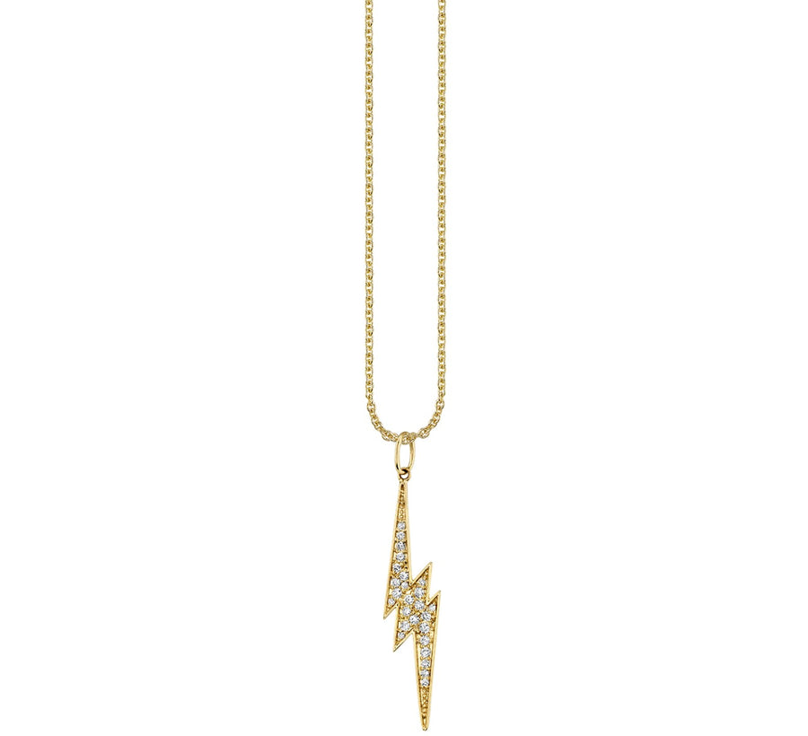 Gold & Diamond Large Lightning Bolt Charm - Sydney Evan Fine Jewelry