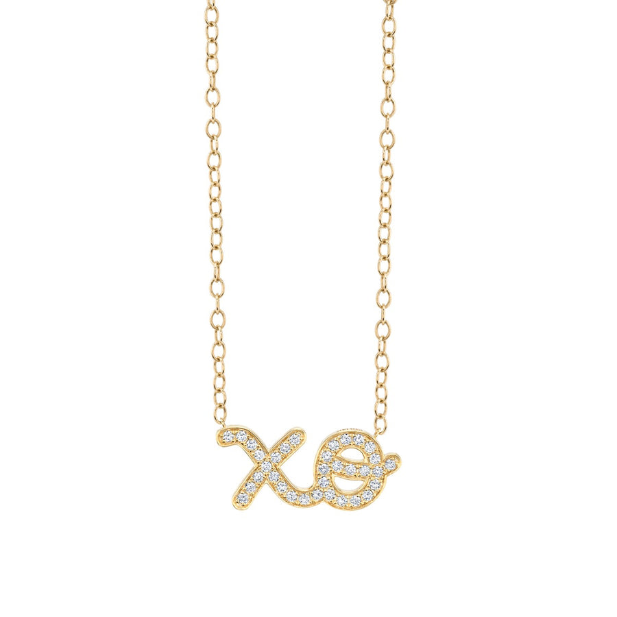 Gold & Diamond Extra Large XO Necklace - Sydney Evan Fine Jewelry