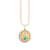Gold Diamond & Turquoise Evil Eye with Rays Coin Charm
