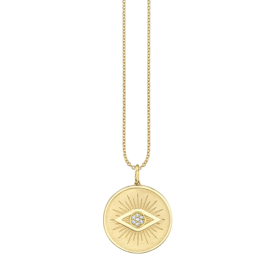 Gold & Diamond Evil Eye Coin Charm - Sydney Evan Fine Jewelry