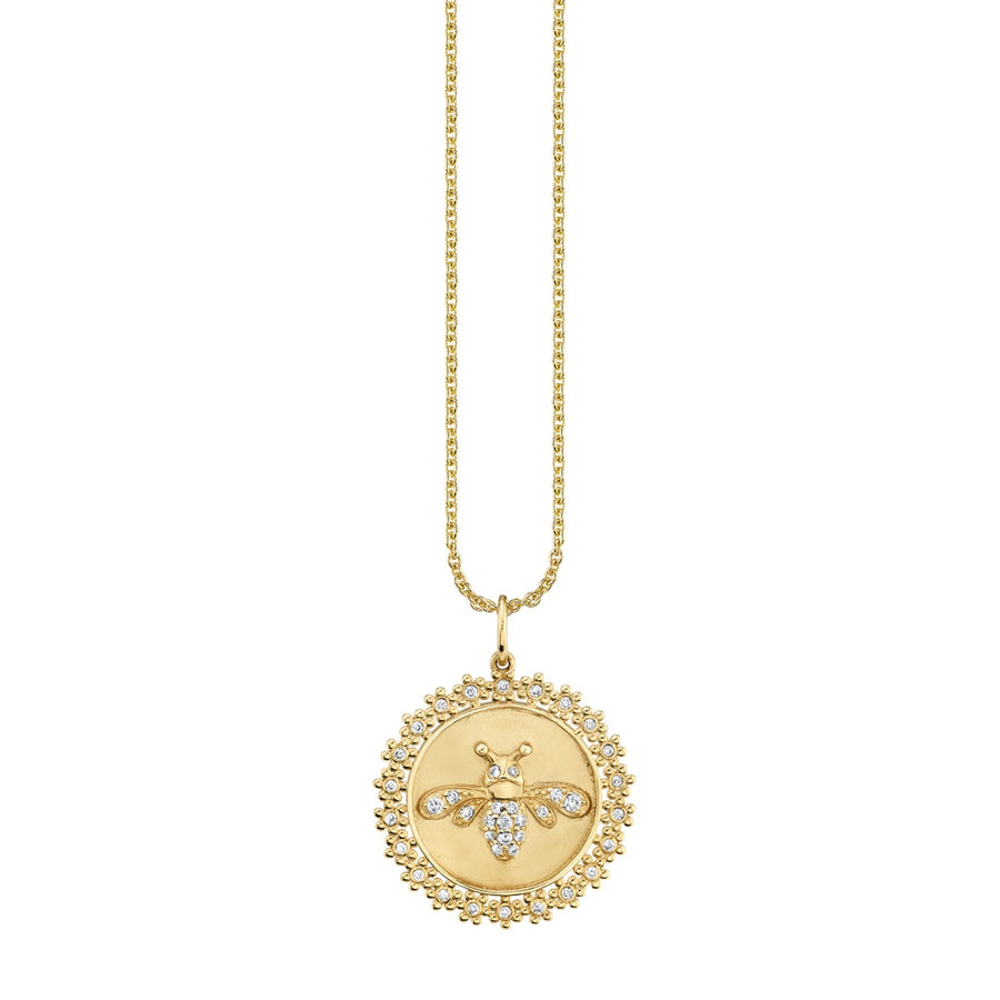Gold & Diamond Bee Coin Charm - Sydney Evan Fine Jewelry