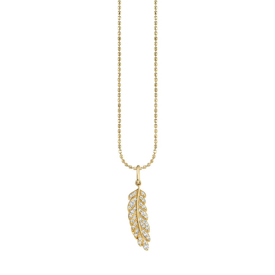 Gold & Diamond Small Feather Charm - Sydney Evan Fine Jewelry