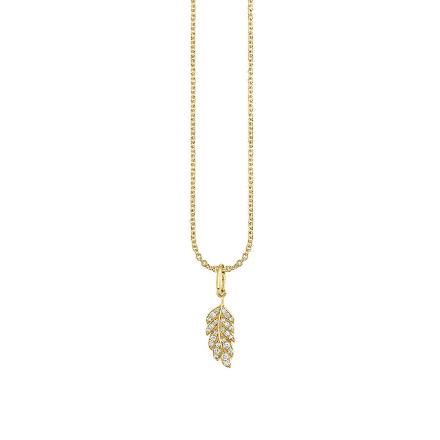 Gold & Diamond Tiny Feather Charm - Sydney Evan Fine Jewelry