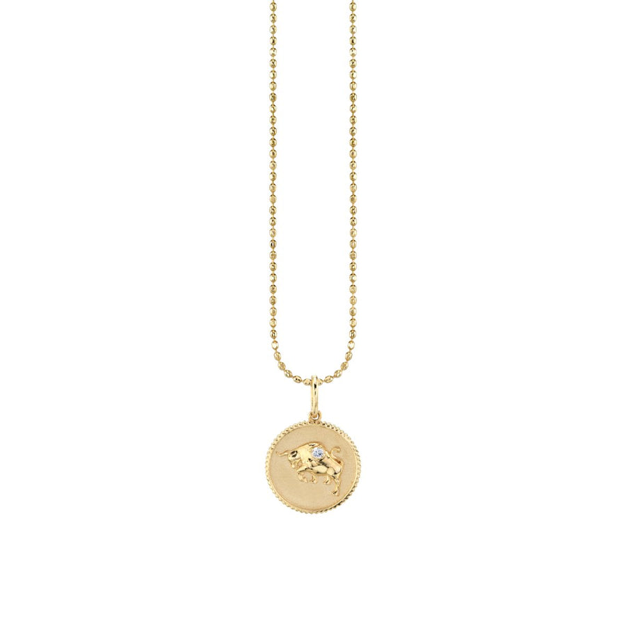 Gold & Diamond Taurus Zodiac Medallion - Sydney Evan Fine Jewelry