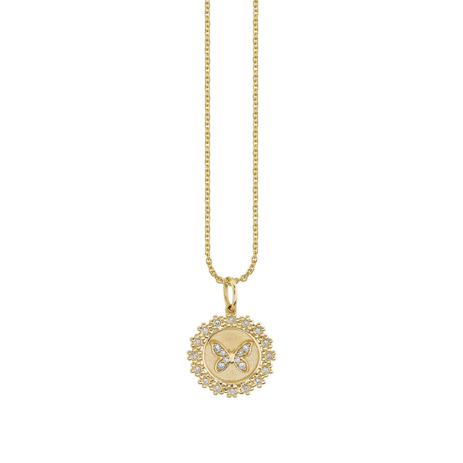 Gold & Diamond Butterfly Coin Charm - Sydney Evan Fine Jewelry