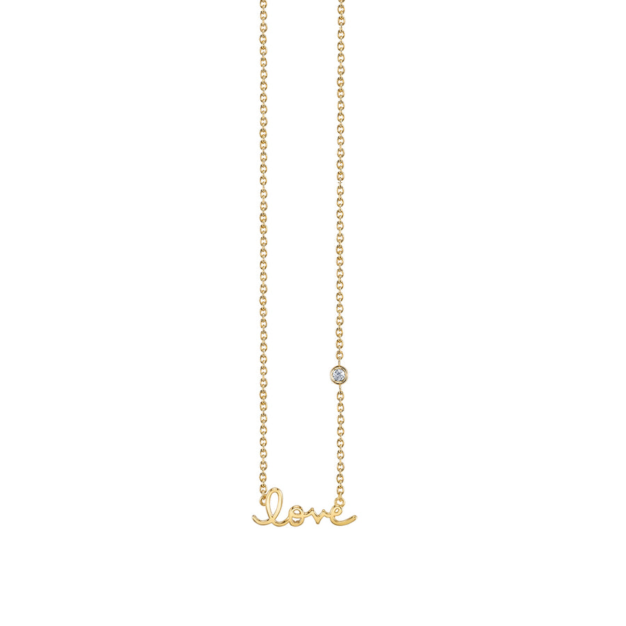 Gold Plated Sterling Silver Love Necklace with Bezel Set Diamond - Sydney Evan Fine Jewelry