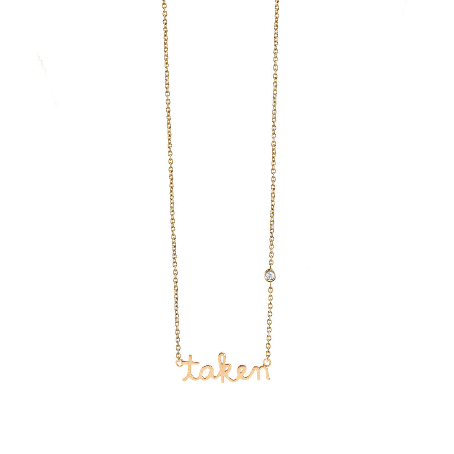 Gold Plated Sterling Silver Taken Necklace with Bezel-Set Diamond - Sydney Evan Fine Jewelry