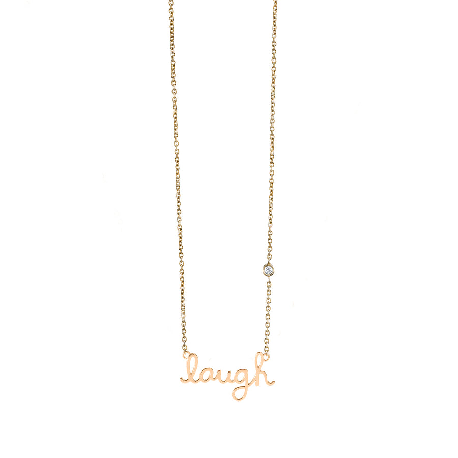 Gold Plated Sterling Silver Laugh Necklace with Bezel-Set Diamond - Sydney Evan Fine Jewelry