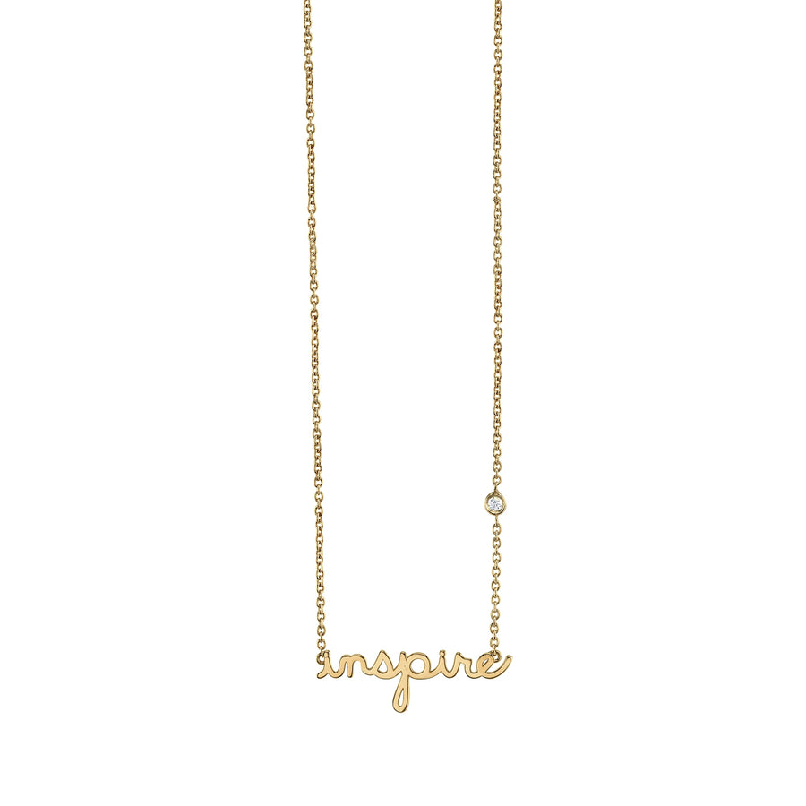 Gold Plated Sterling Silver Inspire Necklace with Bezel-Set Diamond - Sydney Evan Fine Jewelry