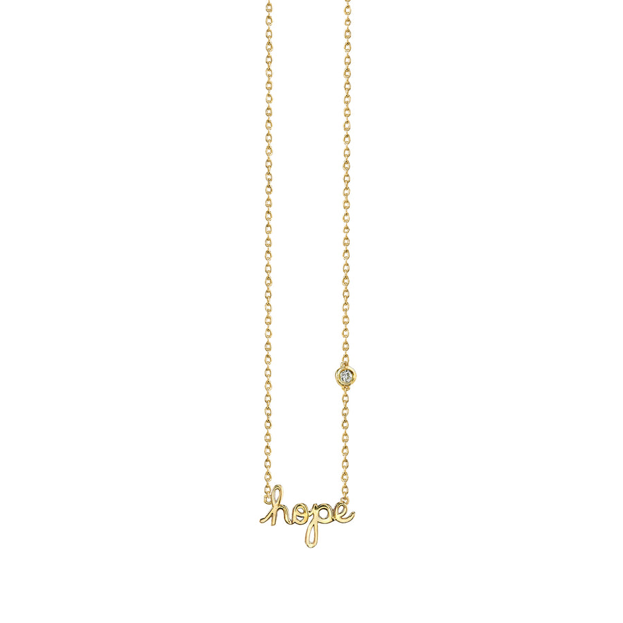 Gold Plated Sterling Silver Hope Necklace with Bezel Set Diamond - Sydney Evan Fine Jewelry