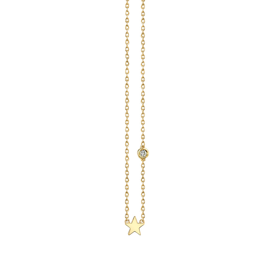 Gold Plated Sterling Silver Star Necklace with Bezel Set Diamond - Sydney Evan Fine Jewelry