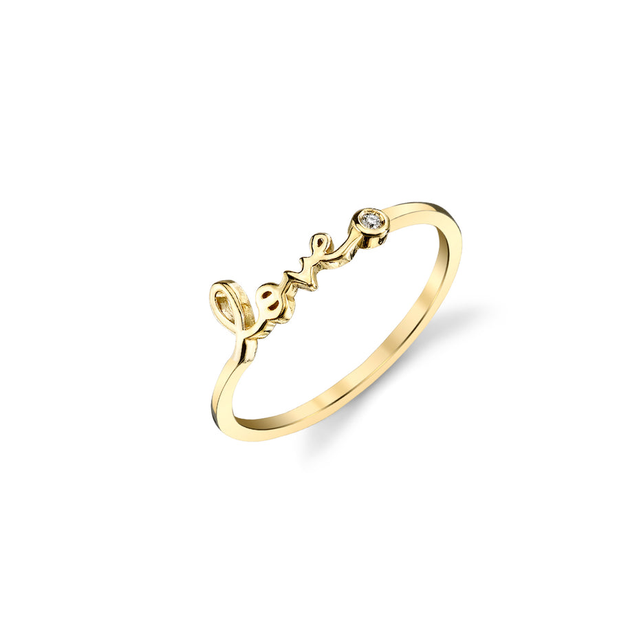Gold Plated Sterling Silver Love Ring With Bezel Set Diamond - Sydney Evan Fine Jewelry
