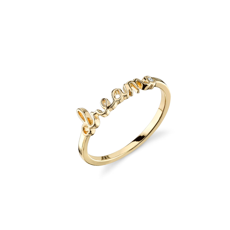 Gold Plated Sterling Silver Dream Ring With Bezel Set Diamond - Sydney Evan Fine Jewelry