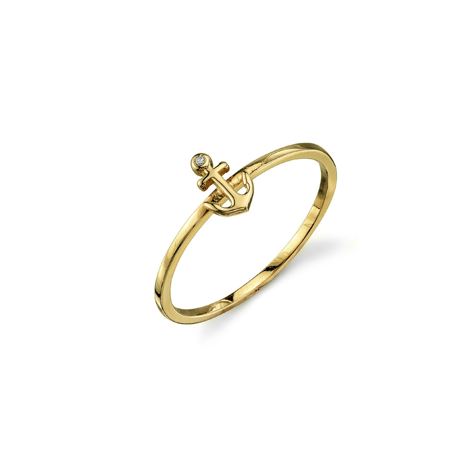 Gold Plated Sterling Silver Anchor Ring - Sydney Evan Fine Jewelry