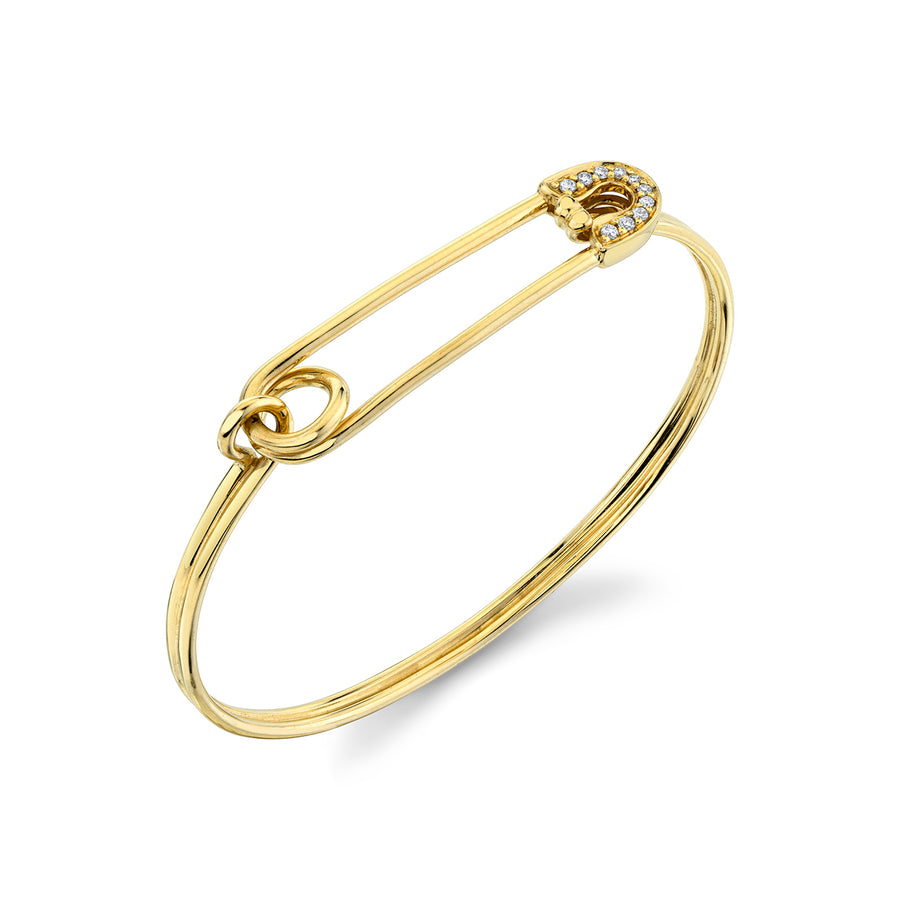 Gold & Diamond Safety Pin Bracelet - Sydney Evan Fine Jewelry