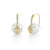 Gold & Diamond Fleur de Lis Pearl Earrings