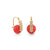 Gold & Diamond Heart Coral Earrings