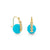Gold & Diamond Tiny Daisy Turquoise Earrings