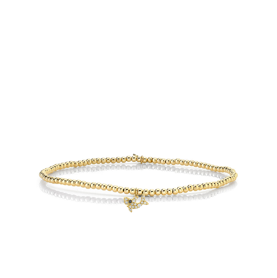 Gold & Enamel Tiny Shark on Gold Beads - Sydney Evan Fine Jewelry