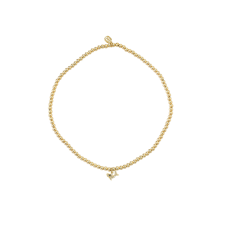 Gold & Enamel Tiny Shark on Gold Beads - Sydney Evan Fine Jewelry