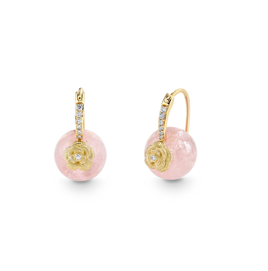 Gold & Diamond Rose Morganite Earrings - Sydney Evan Fine Jewelry