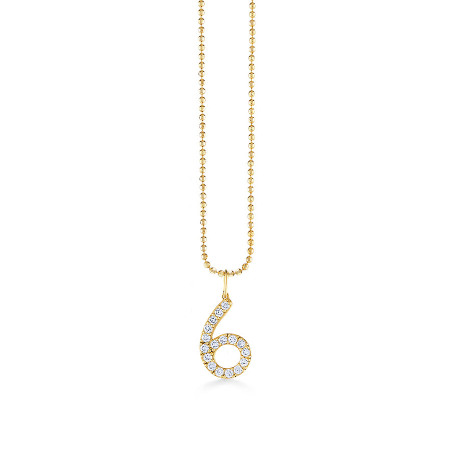 Gold & Diamond Large Number Charm - Sydney Evan Fine Jewelry