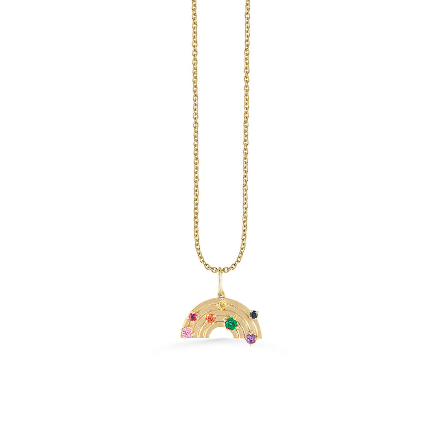 Sydney Evan 14K Gold Multi-Charm Rainbow Necklace