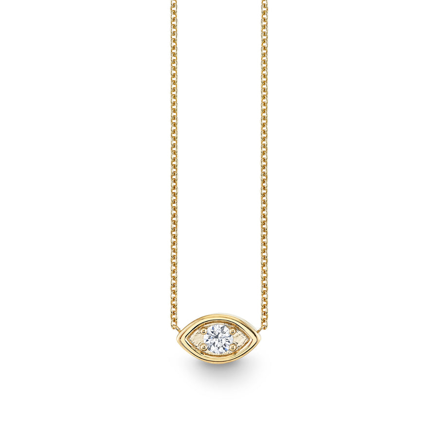 Gold & Diamond Extra Large Marquise Eye Necklace - Sydney Evan Fine Jewelry