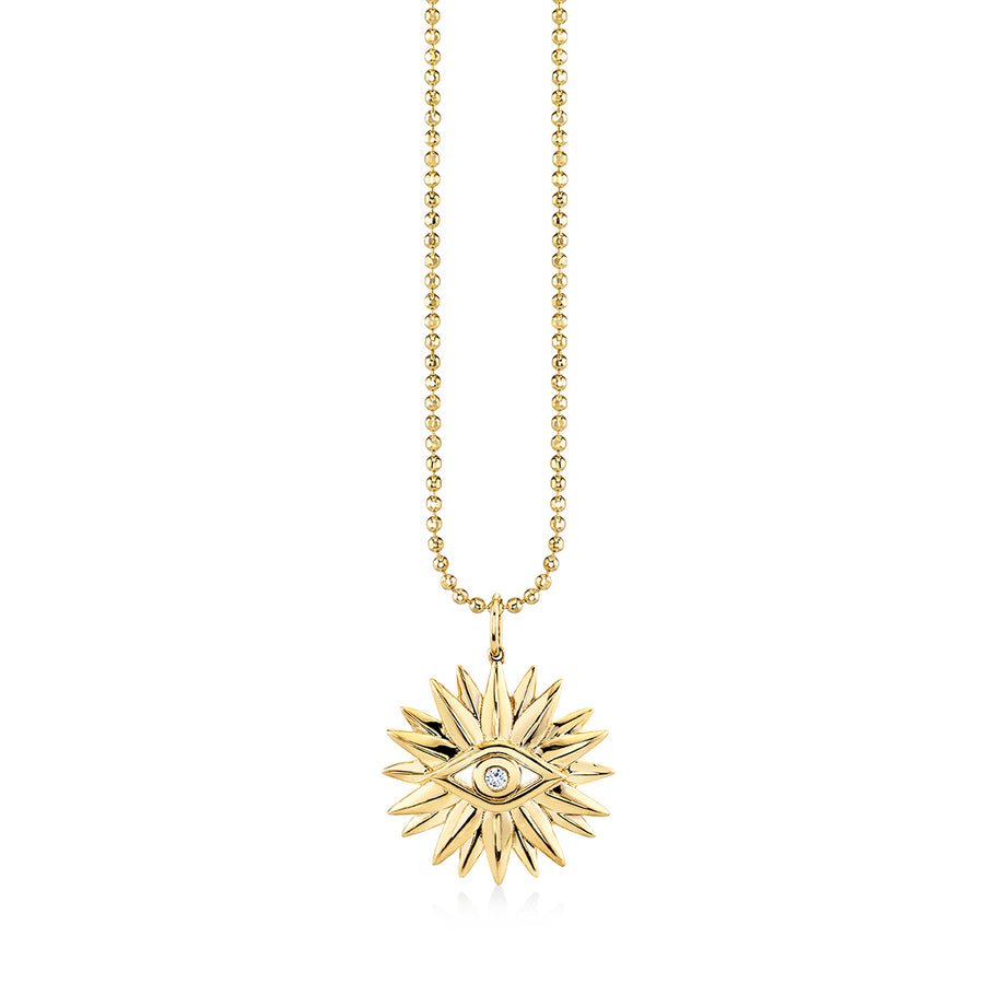 Gold & Diamond Large Evil Eye Petals Charm - Sydney Evan Fine Jewelry