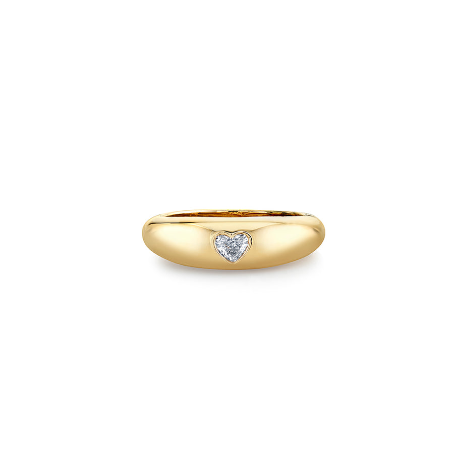 Gold & Diamond Heart Shape Puffy Ring - Sydney Evan Fine Jewelry