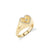 Gold & Diamond Heart Marquise Eye Signet Ring
