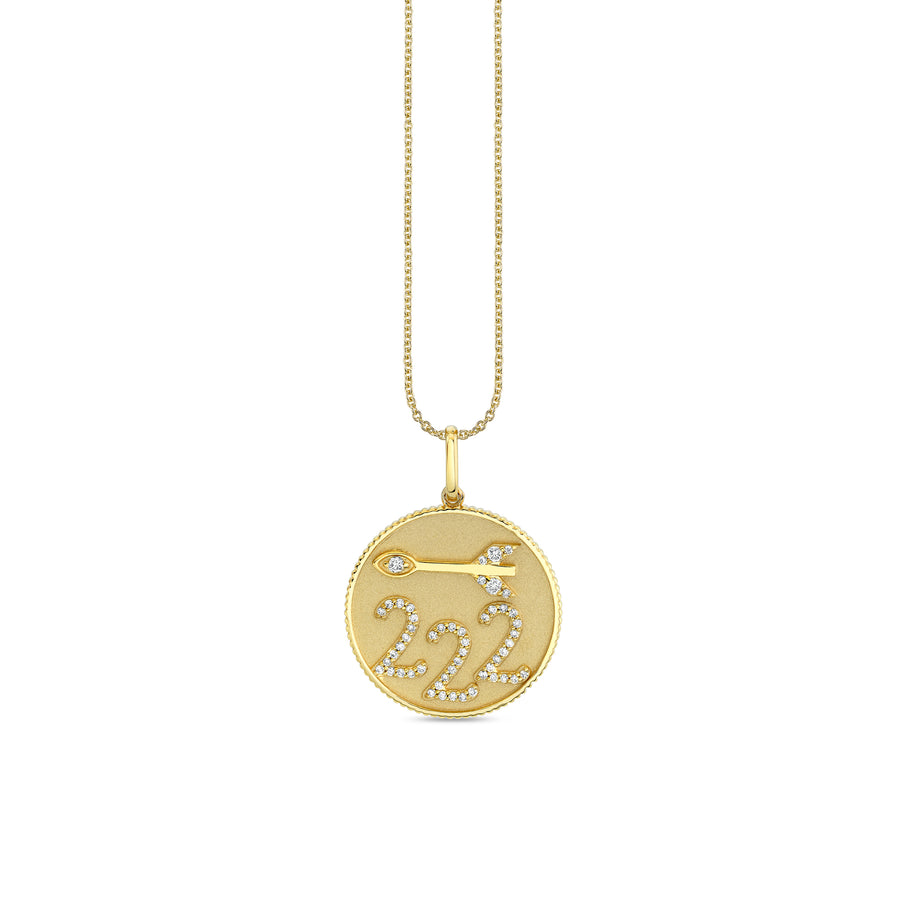 Gold & Diamond 222 Angel Number Charm - Sydney Evan Fine Jewelry