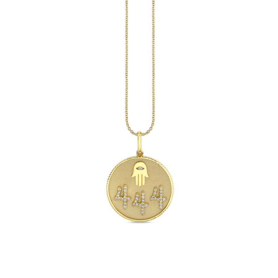 Gold & Diamond 444 Angel Number Charm - Sydney Evan Fine Jewelry