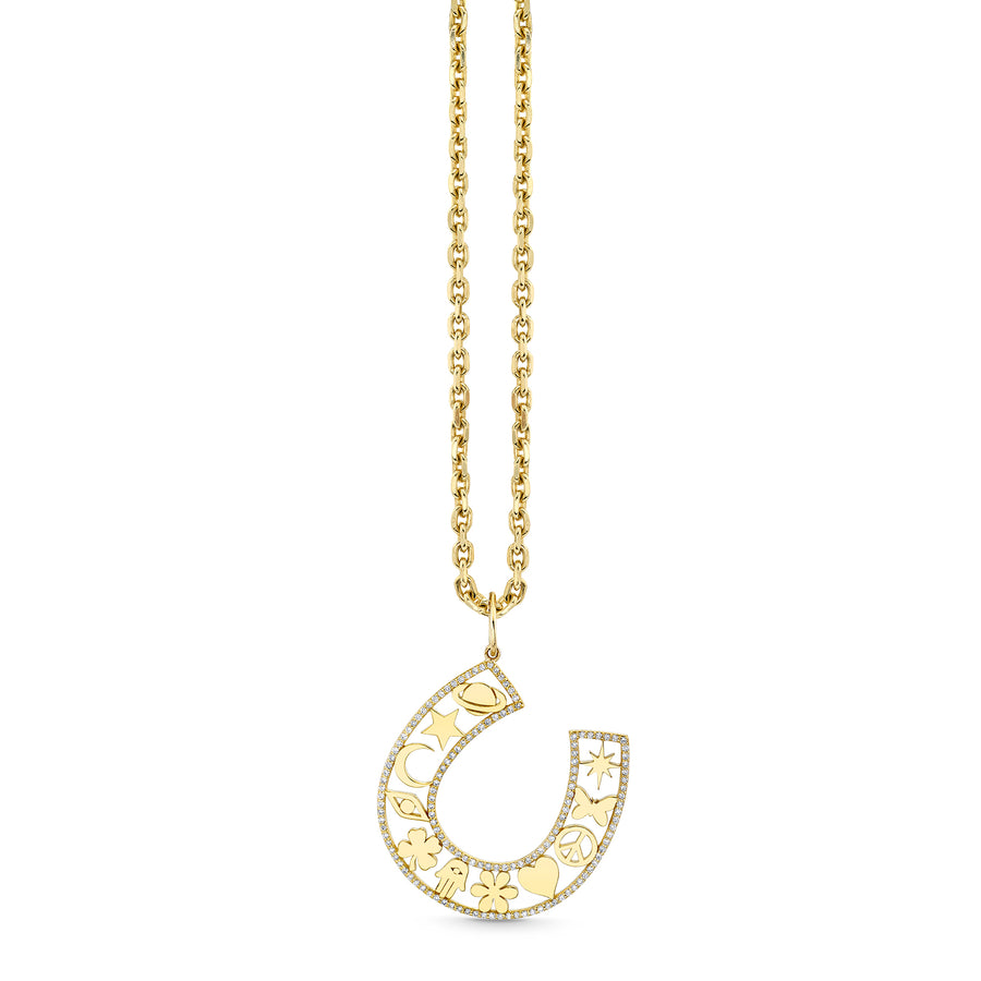 Gold & Diamond Icon Horseshoe Charm - Sydney Evan Fine Jewelry