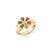 Gold & Rainbow Daisy Happy Face Signet Ring