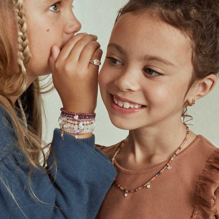 Kids Collection Gold & Enamel Tiny Charms Rainbow Zircon Necklace - Sydney Evan Fine Jewelry