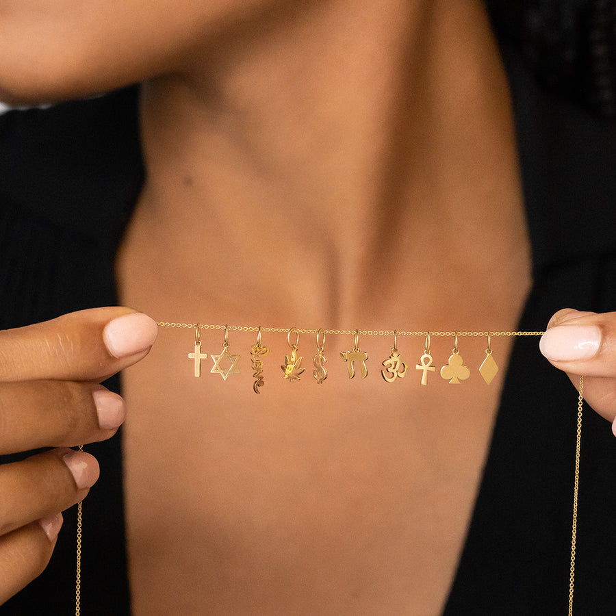 Pure Gold Tiny Dollar Sign Charm - Sydney Evan Fine Jewelry
