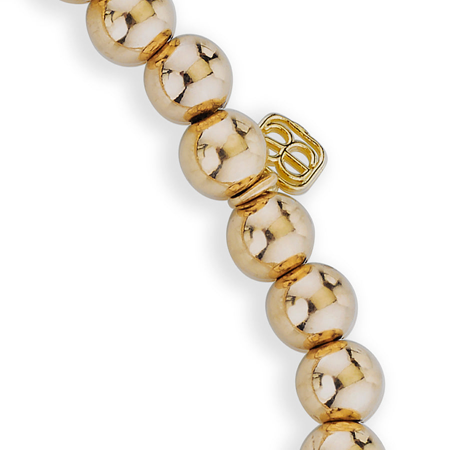 Men's Collection Pure Gold Evil Eye on Gold Beads - Sydney Evan Fine Jewelry