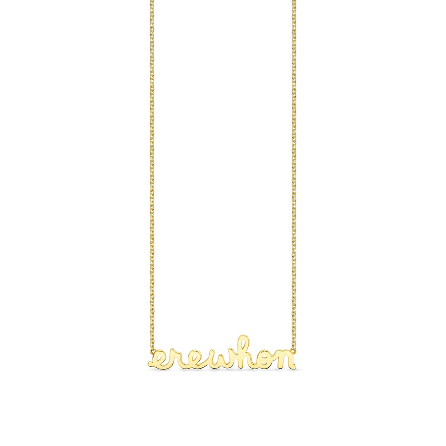 Pure Gold Erewhon Script Necklace - Sydney Evan Fine Jewelry