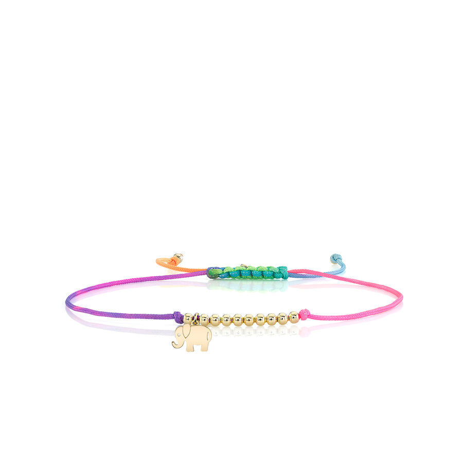 Pure Gold Tiny Elephant Cord Bracelet - Sydney Evan Fine Jewelry