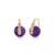 Gold & Diamond Heart Amethyst Earrings