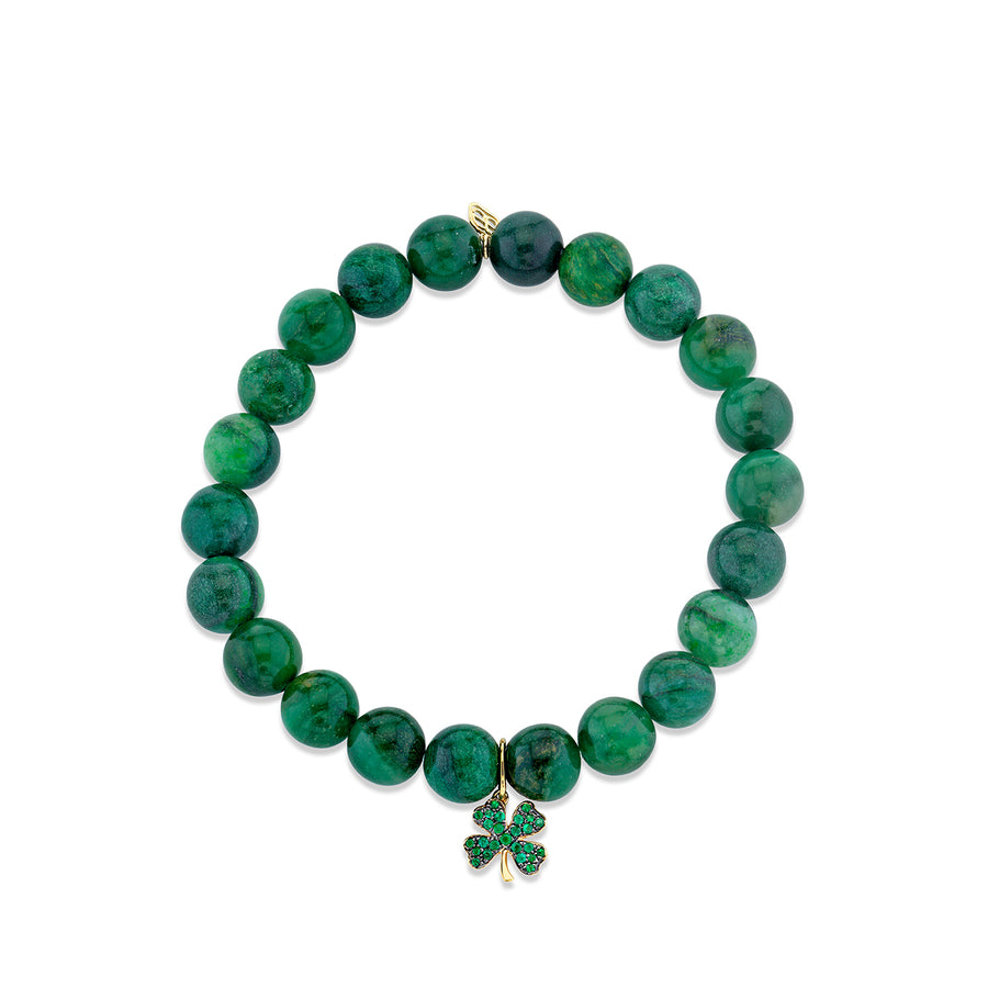 Gold & Emerald Clover on Verdite - Sydney Evan Fine Jewelry