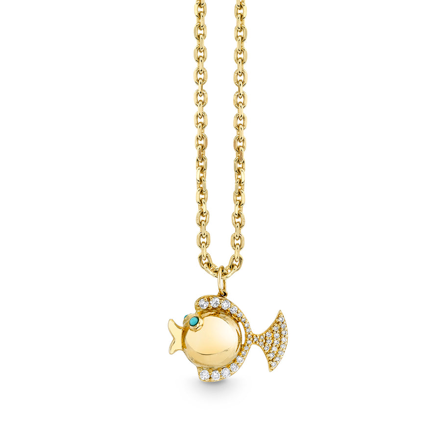 Gold & Diamond Fish Charm - Sydney Evan Fine Jewelry
