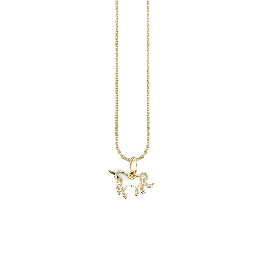 Gold & Enamel Unicorn Charm - Sydney Evan Fine Jewelry