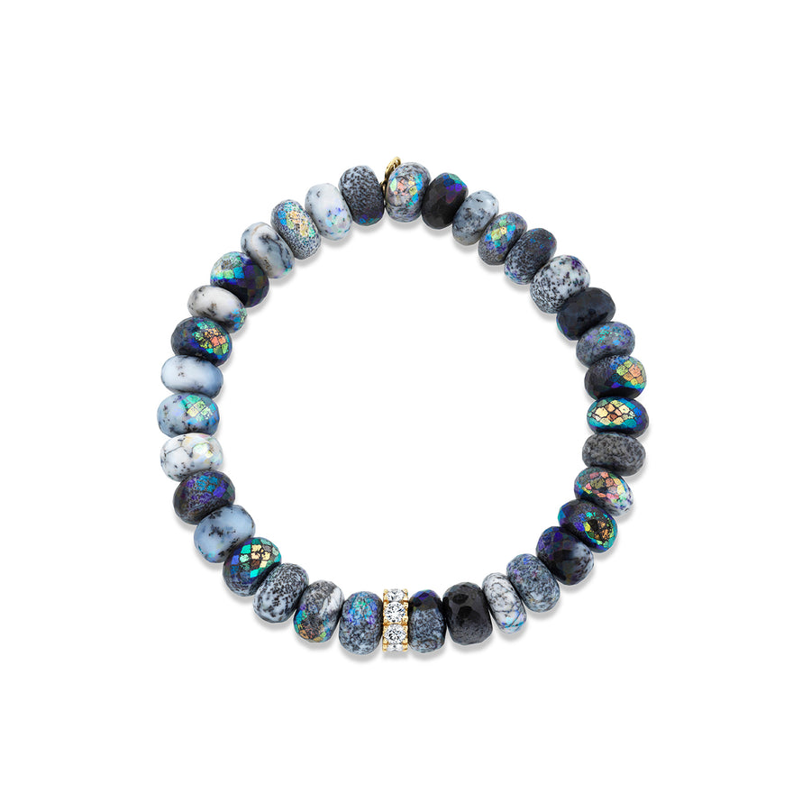 Shop Sydney Evan 14k Gold & Diamond Rondelle on AB Dendrite Opal