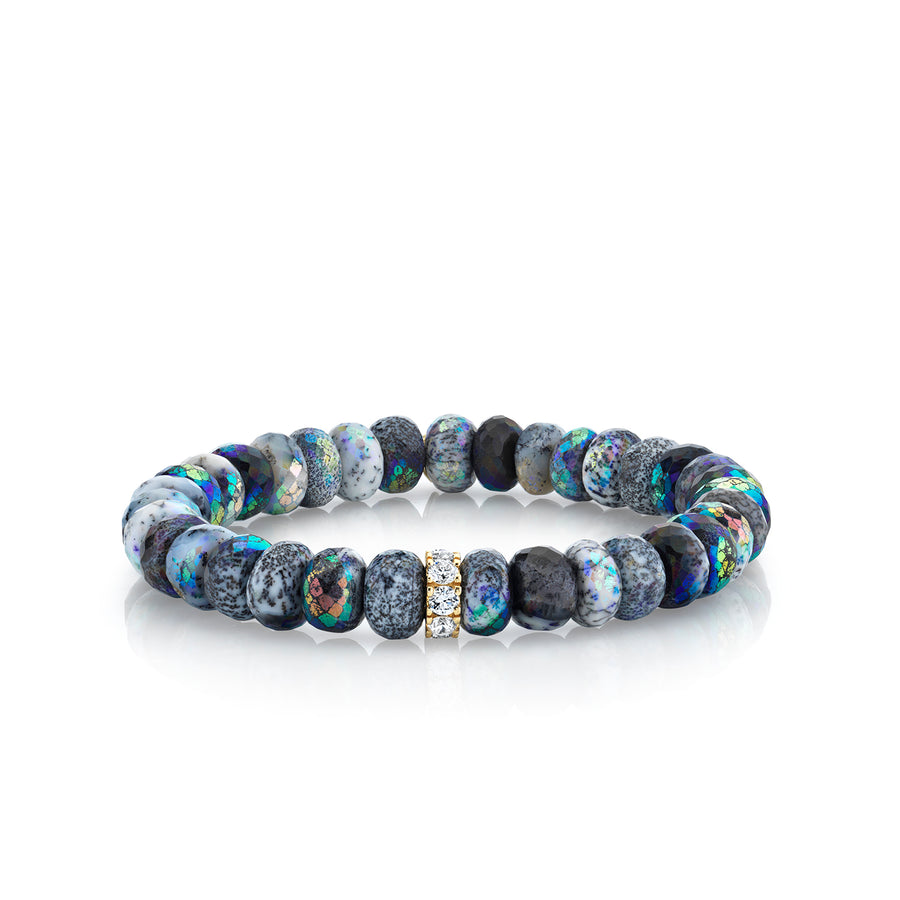 Shop Sydney Evan 14k Gold & Diamond Rondelle on AB Dendrite Opal