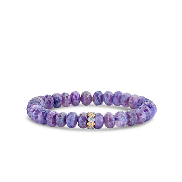 9mm Faceted Rondelle Purple Moonstone Mystic Coated Beads, 8 inches Bead  Strand, PRP043