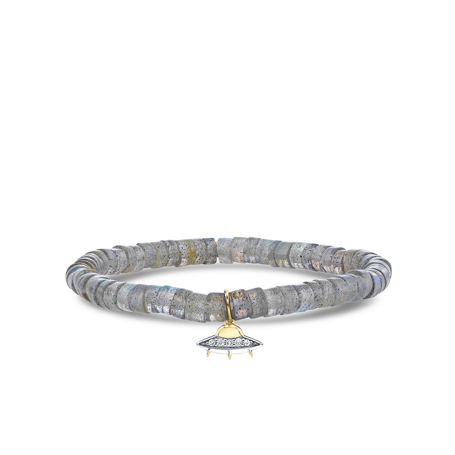 Kids Collection Gold & Diamond Flying Saucer on Labradorite - Sydney Evan Fine Jewelry