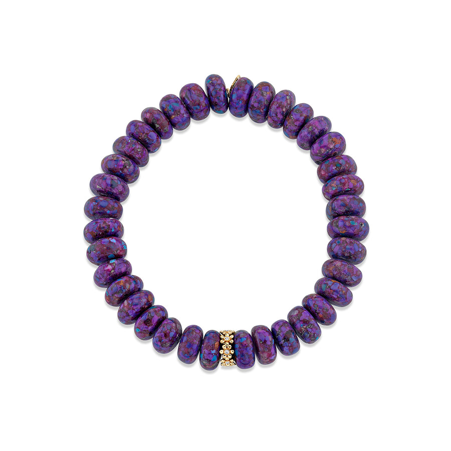 Gold & Diamond Tiny Rondelle on Mohave Purple - Sydney Evan Fine Jewelry