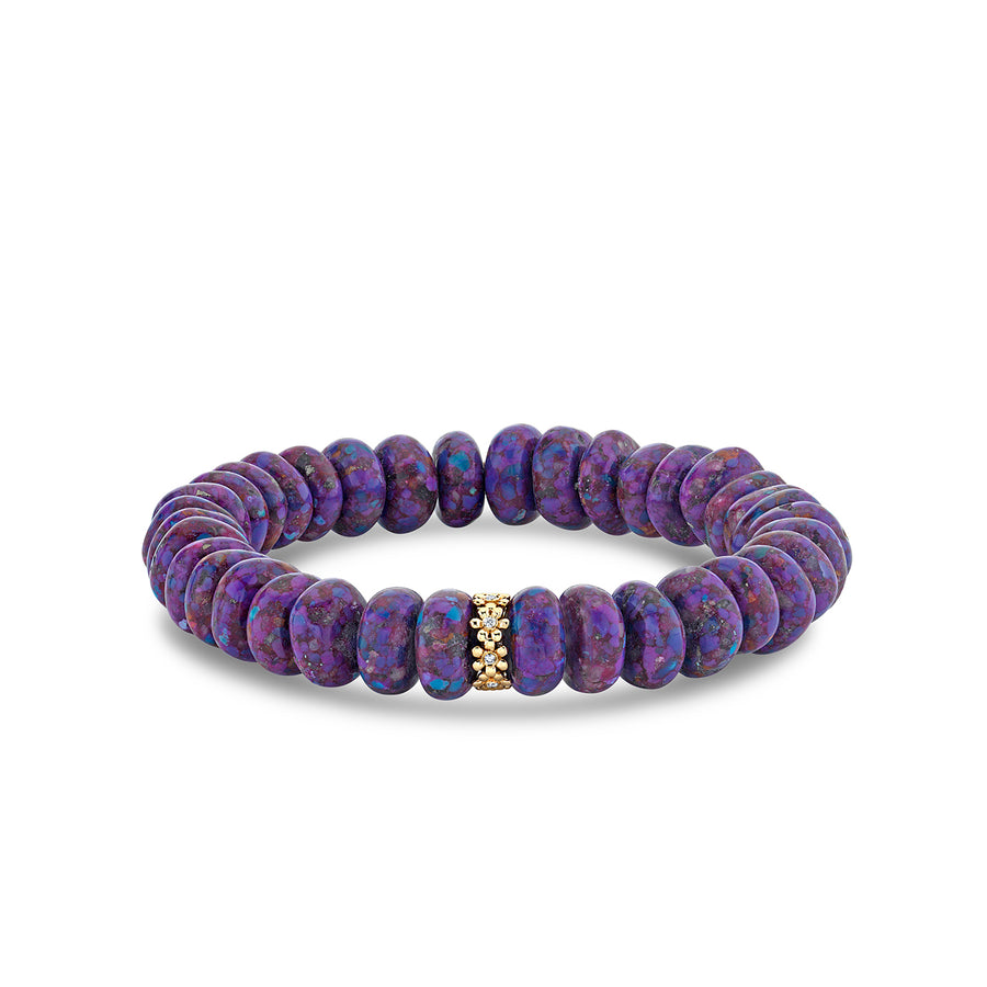 Gold & Diamond Tiny Rondelle on Mohave Purple - Sydney Evan Fine Jewelry
